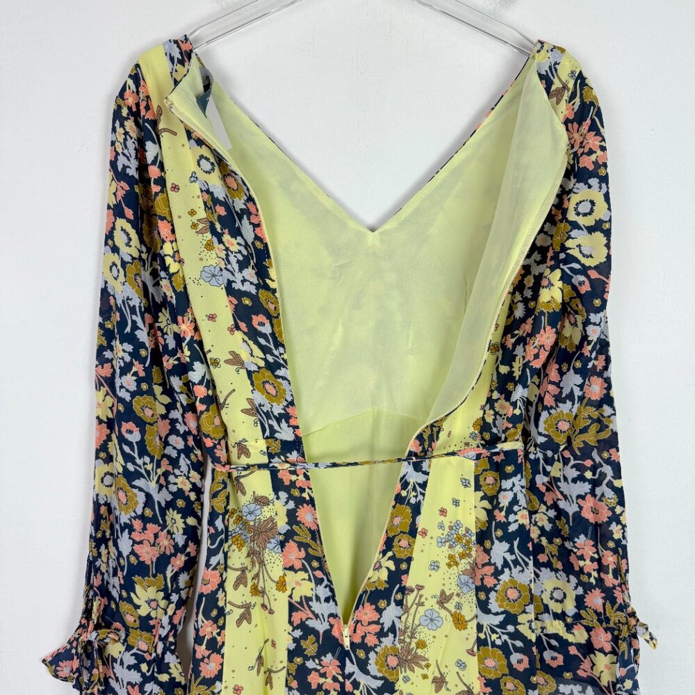 NWT Modcloth Unique Persona Midi Dress Yellow Navy Floral Size 0 NEW - Picture 14 of 14